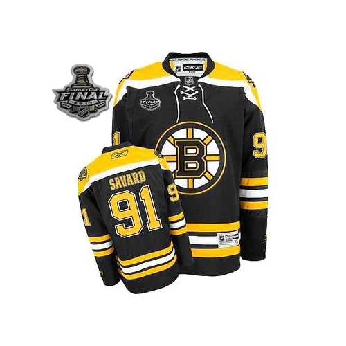 Reebok Marc Savard Boston Bruins Home Authentic With 2011 Stanley Cup Finals Jersey - Black