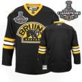 Reebok Blank Boston Bruins Third Premier With 2011 Stanley Cup Champions Jersey - Black
