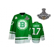 Reebok Milan Lucic Boston Bruins St Pattys Day Authentic With 2011 Stanley Cup Champions Jersey - Green
