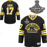 Reebok Milan Lucic Boston Bruins Premier Third With 2011 Stanley Cup Champions Jersey - Black