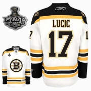 Reebok Milan Lucic Boston Bruins Authentic With 2011 Stanley Cup Finals Jersey - White