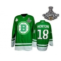 Reebok Nathan Horton Boston Bruins St Pattys Day Authentic With 2011 Stanley Cup Champions Jersey - Green