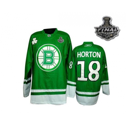 Reebok Nathan Horton Boston Bruins St Pattys Day Premier With 2011 Stanley Cup Finals Jersey - Green