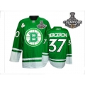 Reebok Patrice Bergeron Boston Bruins St Pattys Day Premier With 2011 Stanley Cup Champions Jersey - Green