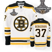 Reebok Patrice Bergeron Boston Bruins Premier With 2011 Stanley Cup Champions Jersey - White