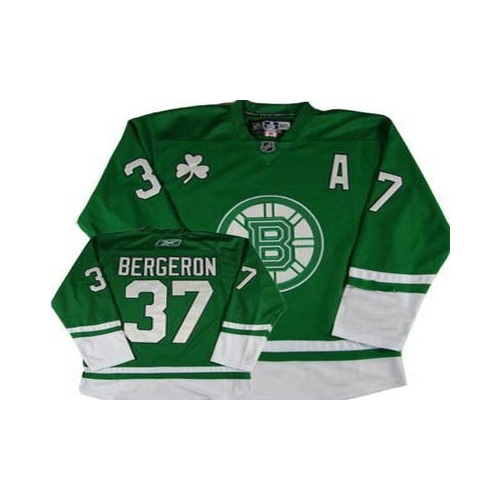 Reebok Patrice Bergeron Boston Bruins St Pattys Day Authentic Jersey - Green