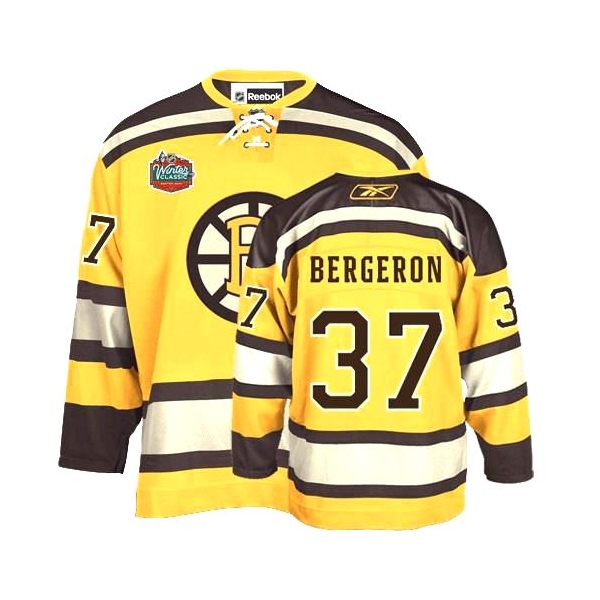 Patrice Bergeron Authentic Winter Classic Jersey - Yellow Reebok Bruins ...