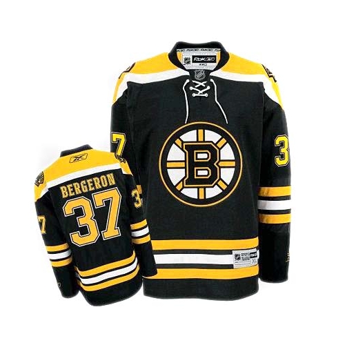 Reebok Patrice Bergeron Boston Bruins Home Authentic Jersey - Black