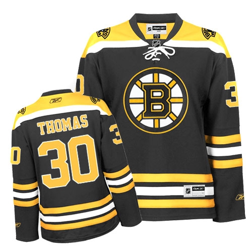 Reebok Tim Thomas Boston Bruins Womens Home Authentic Jersey - Black