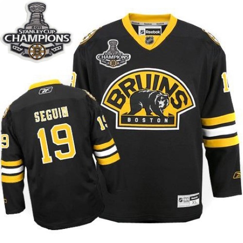 Reebok Tyler Seguin Boston Bruins Third Premier With 2011 Stanley Cup Champions Jersey - Black
