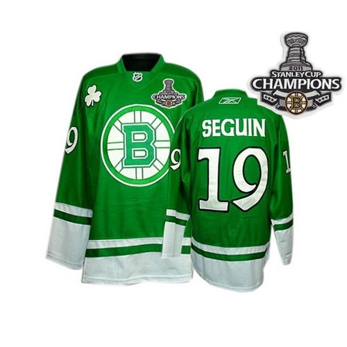 Reebok Tyler Seguin Boston Bruins St Pattys Day Authentic With 2011 Stanley Cup Champions Jersey - Green