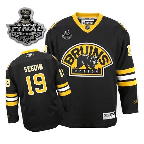 Reebok Tyler Seguin Boston Bruins Third Premier With 2011 Stanley Cup Finals Jersey - Black