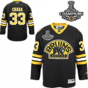 Reebok Zdeno Chara Boston Bruins Premier Third With 2011 Stanley Cup Champions Jersey - Black