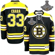 Reebok Zdeno Chara Boston Bruins Home Premier With 2011 Stanley Cup Champions Jersey - Black
