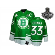 Reebok Zdeno Chara Boston Bruins Youth St Pattys Day Authentic With 2011 Stanley Cup Finals Jersey - Green