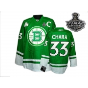 Reebok Zdeno Chara Boston Bruins St Pattys Day Authentic With 2011 Stanley Cup Finals Jersey - Green