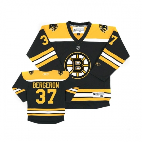 Reebok Patrice Bergeron Boston Bruins Youth Authentic Jersey - Black