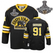 Reebok Marc Savard Boston Bruins Third Authentic With 2011 Stanley Cup Champions Jersey - Black