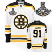 Reebok Marc Savard Boston Bruins Authentic With 2011 Stanley Cup Champions Jersey - White
