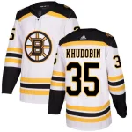 Adidas Anton Khudobin Boston Bruins Authentic Away Jersey - White