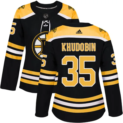 Adidas Anton Khudobin Boston Bruins Authentic Home Jersey - Black