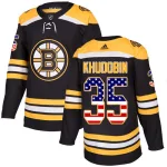 Adidas Anton Khudobin Boston Bruins Authentic USA Flag Fashion Jersey - Black
