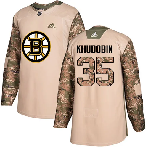 Adidas Anton Khudobin Boston Bruins Authentic Veterans Day Practice Jersey - Camo
