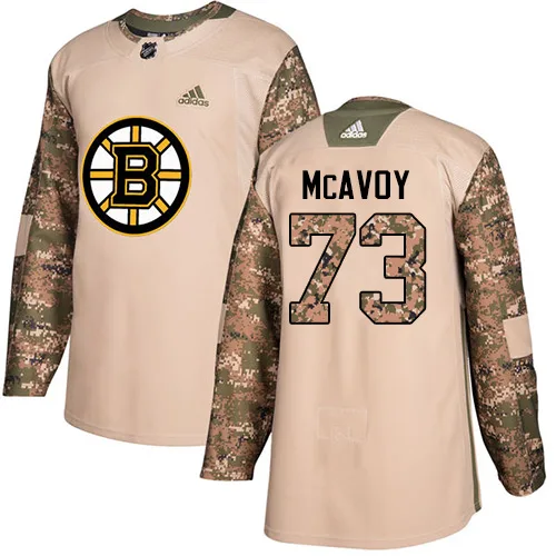 Adidas Charlie McAvoy Boston Bruins Authentic Veterans Day Practice Jersey - Camo
