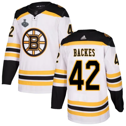Adidas David Backes Boston Bruins Authentic Away 2019 Stanley Cup Final Bound Jersey - White