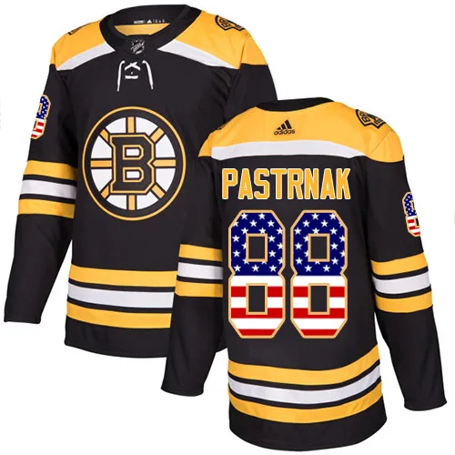 Adidas David Pastrnak Boston Bruins Authentic USA Flag Fashion Jersey - Black
