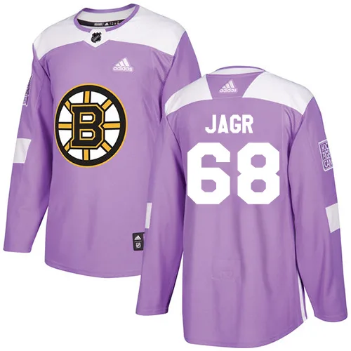 Adidas Jaromir Jagr Boston Bruins Authentic Fights Cancer Practice Jersey - Purple