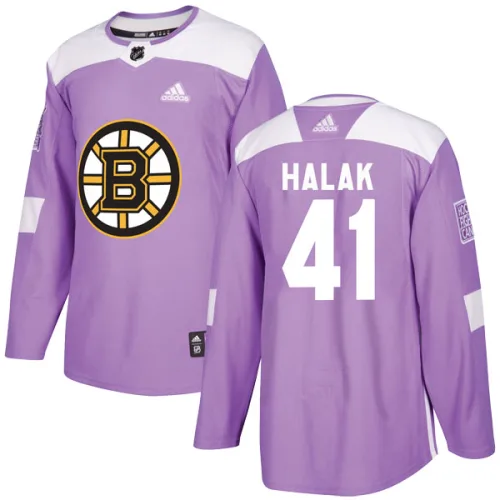 Adidas Jaroslav Halak Boston Bruins Authentic Fights Cancer Practice Jersey - Purple