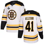 Adidas Jason Allison Boston Bruins Authentic Away 2019 Stanley Cup Final Bound Jersey - White