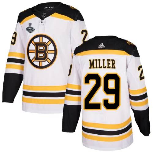 Adidas Jay Miller Boston Bruins Authentic Away 2019 Stanley Cup Final Bound Jersey - White