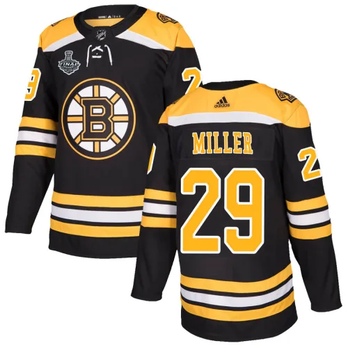 Adidas Jay Miller Boston Bruins Authentic Home 2019 Stanley Cup Final Bound Jersey - Black