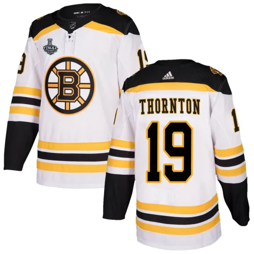 Adidas Joe Thornton Boston Bruins Authentic Away 2019 Stanley Cup Final Bound Jersey - White