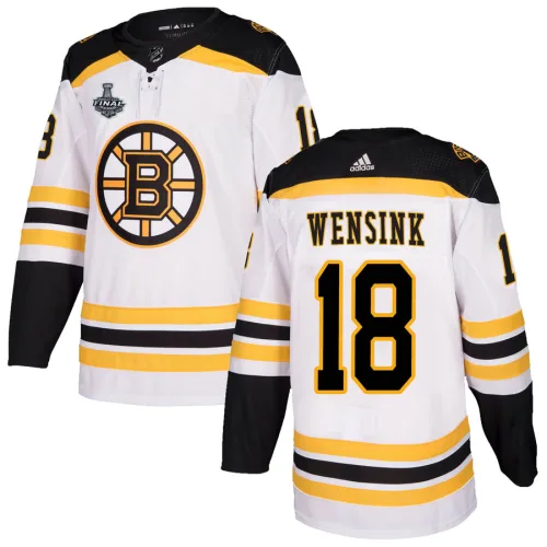 Adidas John Wensink Boston Bruins Authentic Away 2019 Stanley Cup Final Bound Jersey - White