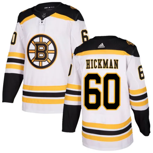 Adidas Justin Hickman Boston Bruins Authentic Away Jersey - White