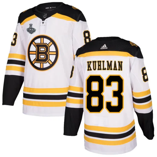 Adidas Karson Kuhlman Boston Bruins Authentic Away 2019 Stanley Cup Final Bound Jersey - White