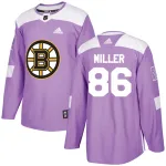 Adidas Kevan Miller Boston Bruins Authentic Fights Cancer Practice Jersey - Purple