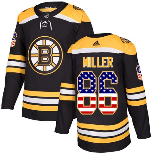 Adidas Kevan Miller Boston Bruins Authentic USA Flag Fashion Jersey - Black