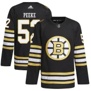 Adidas Men's Andrew Peeke Boston Bruins Authentic 100th Anniversary Primegreen Jersey - Black