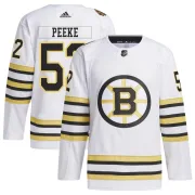 Adidas Men's Andrew Peeke Boston Bruins Authentic 100th Anniversary Primegreen Jersey - White