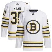 Adidas Men's Chris Nilan Boston Bruins Authentic 100th Anniversary Primegreen Jersey - White