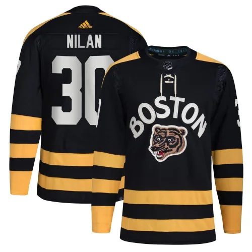 Adidas Men's Chris Nilan Boston Bruins Authentic 2023 Winter Classic Jersey - Black