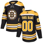 Adidas Men's Custom Boston Bruins Authentic Custom Home Jersey - Black