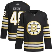 Adidas Men's David Krejci Boston Bruins Authentic 100th Anniversary Primegreen Jersey - Black