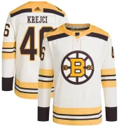 Adidas Men's David Krejci Boston Bruins Authentic 100th Anniversary Primegreen Jersey - Cream