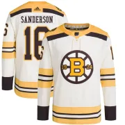Adidas Men's Derek Sanderson Boston Bruins Authentic 100th Anniversary Primegreen Jersey - Cream