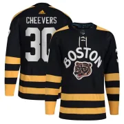 Adidas Men's Gerry Cheevers Boston Bruins Authentic 2023 Winter Classic Jersey - Black